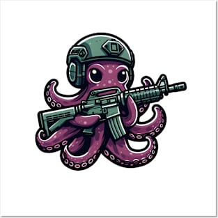 Tactical Octopus Adventure Tee: Where Intelligence Meets Style Posters and Art